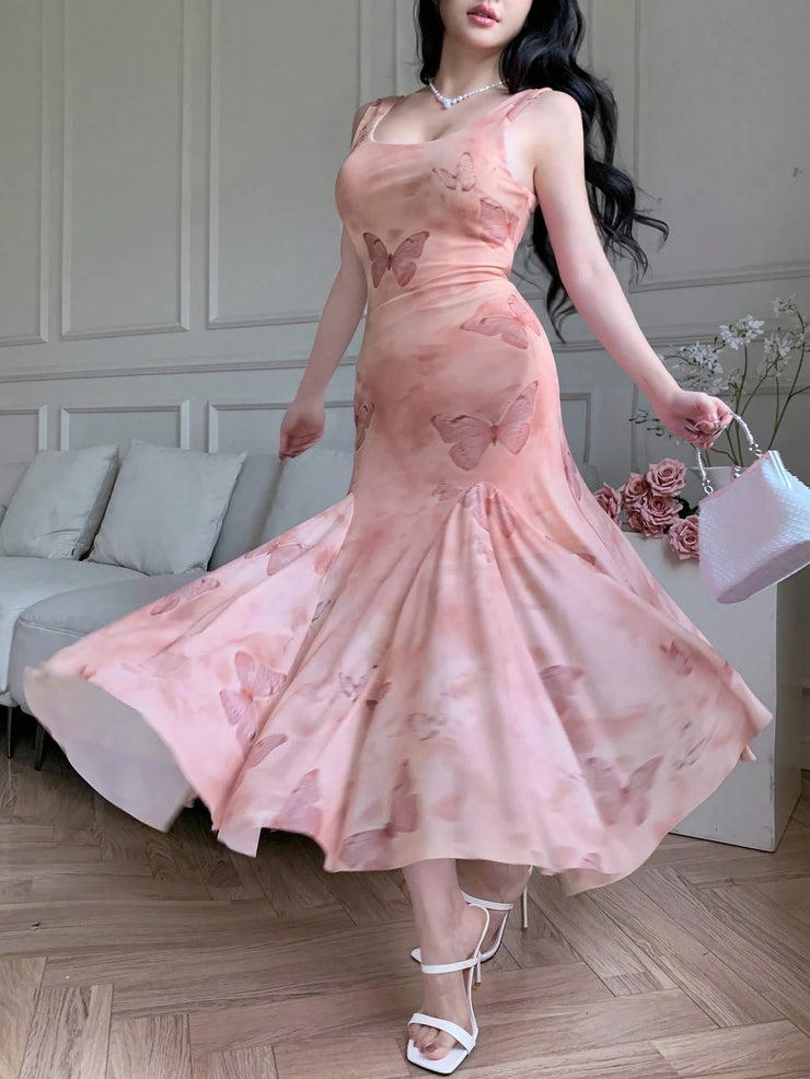 DAZY 1pc Floral Print Women Long Slip Dress Sundress