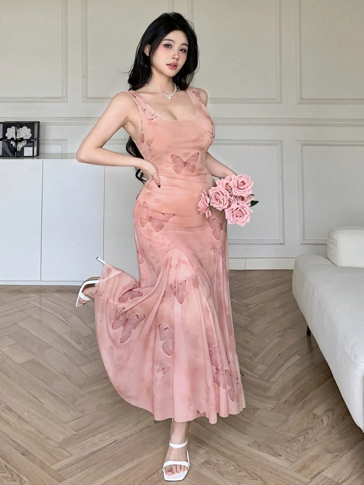 DAZY 1pc Floral Print Women Long Slip Dress Sundress