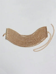 Women Elegant Rhinestone Decor Necklace