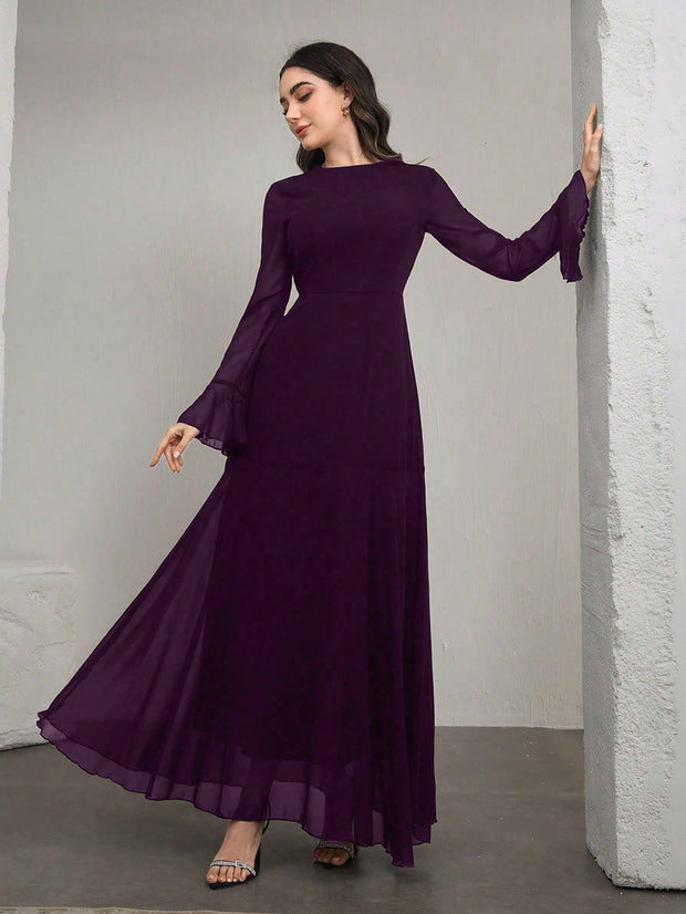 Graceveil Elegant Lady-Like Bell Sleeve Dress Formal Dresses For Women Women Long Dresses