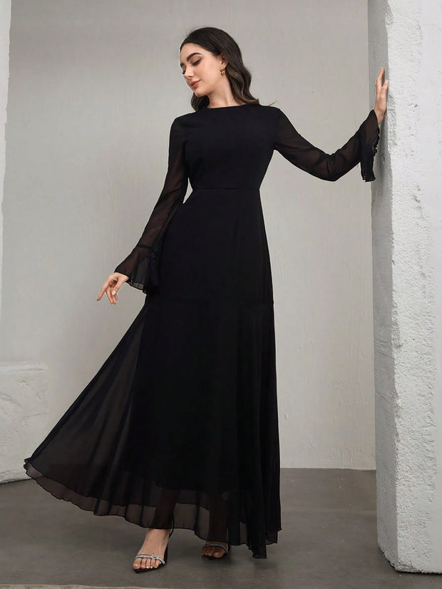 Graceveil Elegant Lady-Like Bell Sleeve Dress Formal Dresses For Women Women Long Dresses