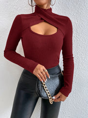 SHEIN Privé Cut Out Twist Front Sweater