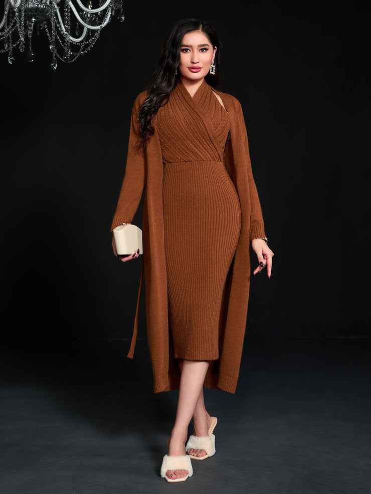 Modelyn Cable Knit Sweater Dress Without Belt