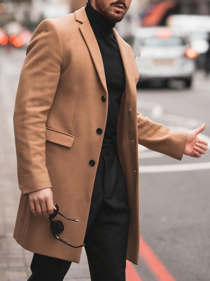Mens Camel Coat Slim Fit Overcoat Men's Mens Camel Top Coat