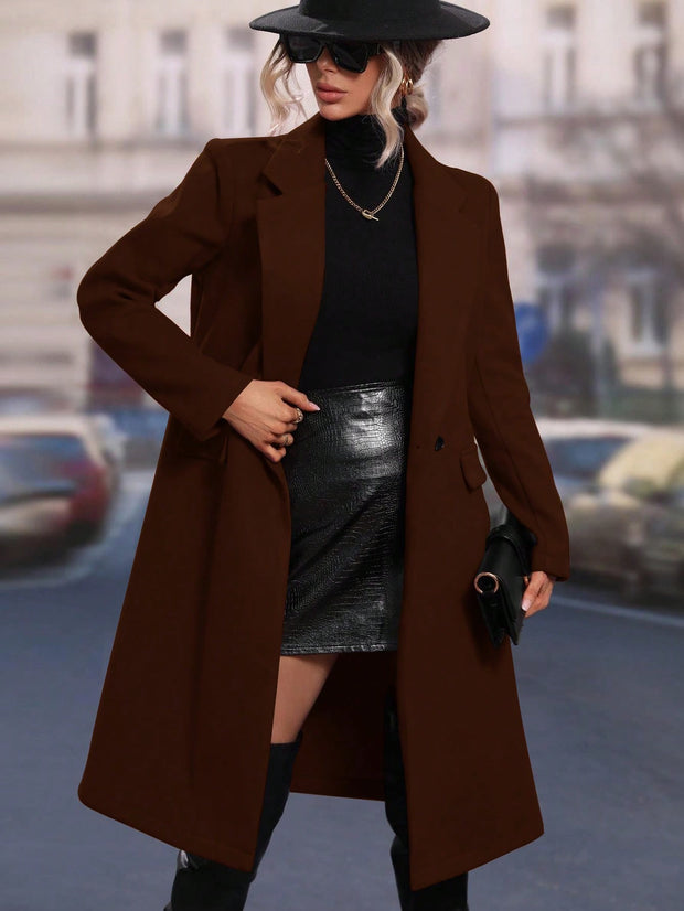 Brown Overcoat Shein Shein Wool Coat