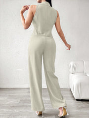 Modelyn Women's Casual/Commute Solid Color Double-Breasted Vest And Pants Suit Set