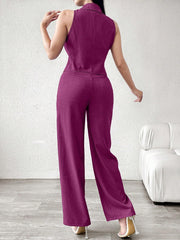 Modelyn Women's Casual/Commute Solid Color Double-Breasted Vest And Pants Suit Set