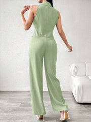 Modelyn Women's Casual/Commute Solid Color Double-Breasted Vest And Pants Suit Set