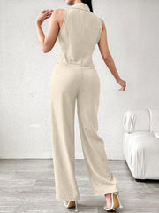 Modelyn Women's Casual/Commute Solid Color Double-Breasted Vest And Pants Suit Set