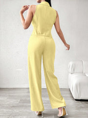 Modelyn Women's Casual/Commute Solid Color Double-Breasted Vest And Pants Suit Set