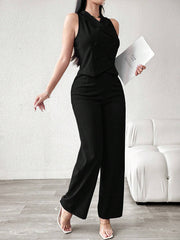 Modelyn Women's Casual/Commute Solid Color Double-Breasted Vest And Pants Suit Set