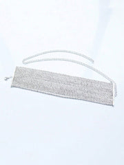 Women Elegant Rhinestone Decor Necklace