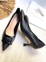 Women Metal Decor Point Toe Court Pumps, Elegant Outdoor Pumps - Hues