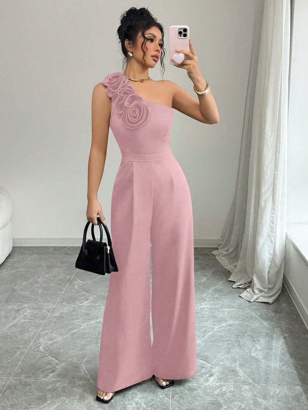 Rafferiza Women 3D Floral Strapless Jumpsuit