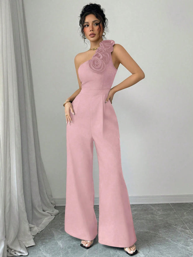 Rafferiza Women 3D Floral Strapless Jumpsuit