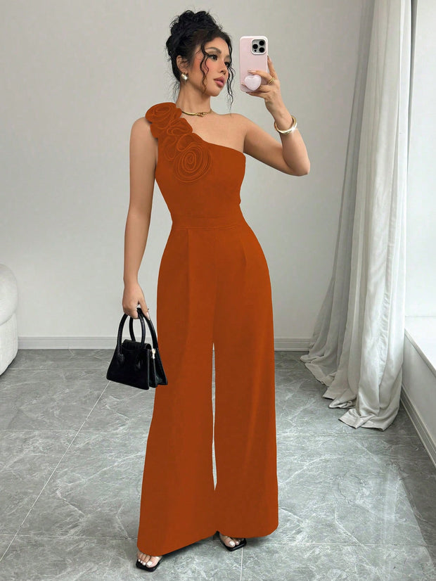 Rafferiza Women 3D Floral Strapless Jumpsuit