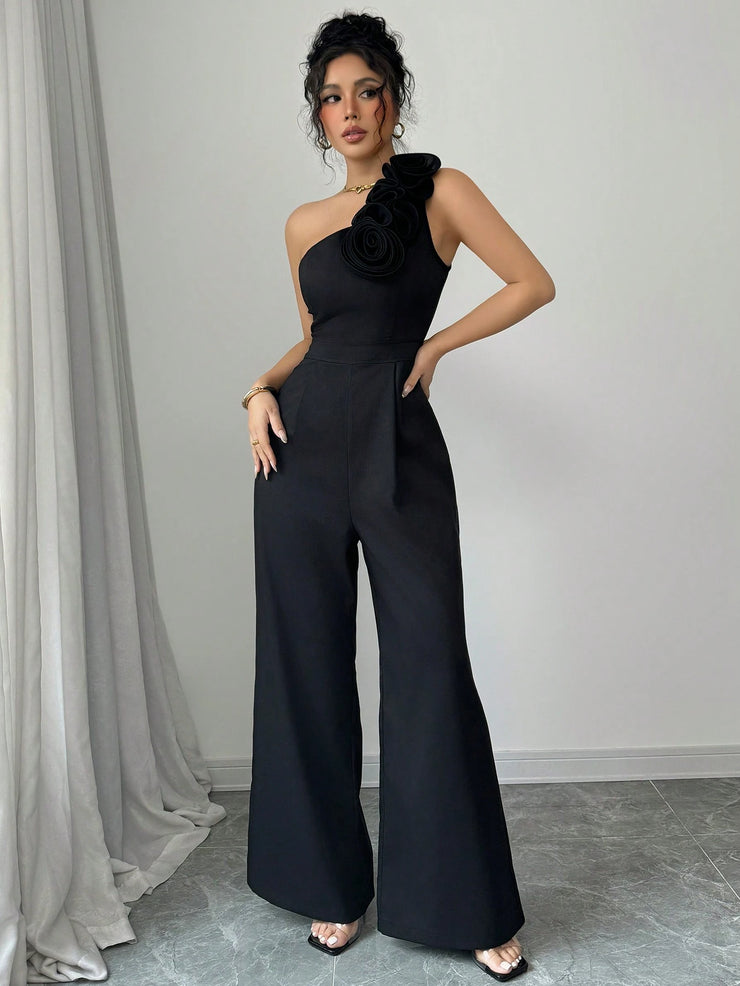 Rafferiza Women 3D Floral Strapless Jumpsuit