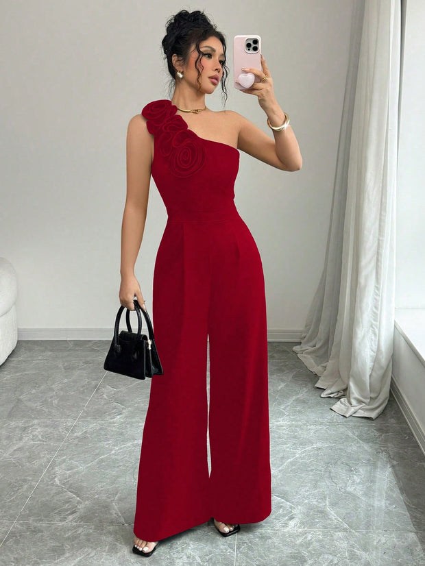 Rafferiza Women 3D Floral Strapless Jumpsuit