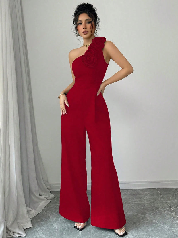 Rafferiza Women 3D Floral Strapless Jumpsuit