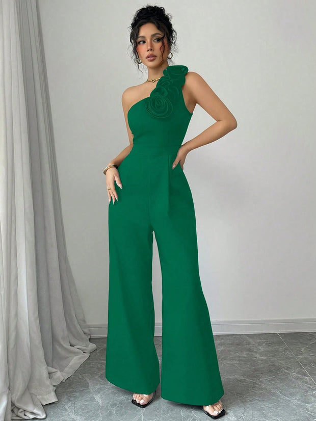 Rafferiza Women 3D Floral Strapless Jumpsuit