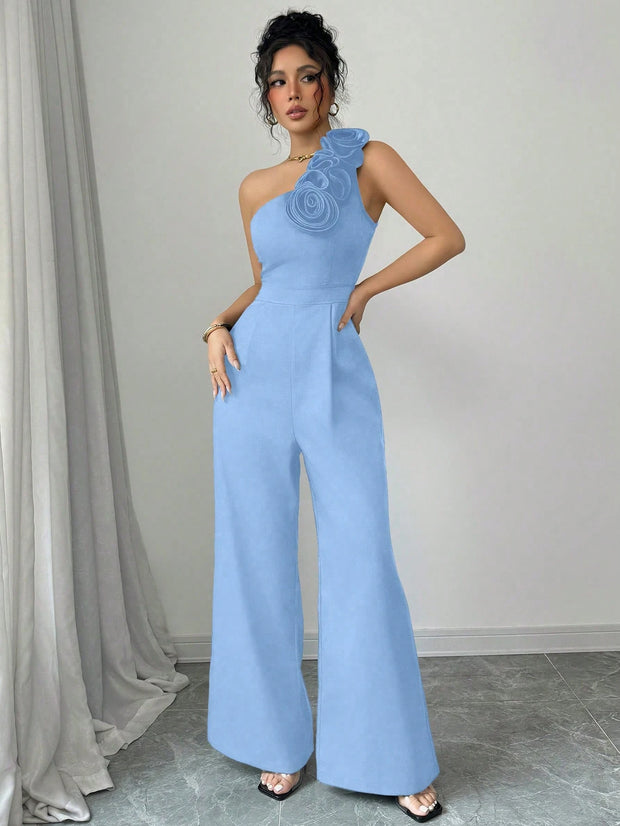 Rafferiza Women 3D Floral Strapless Jumpsuit