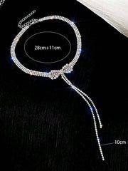 Rhinestone Bow Decor Choker