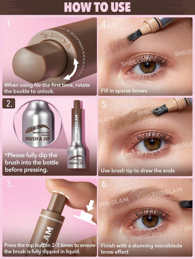 SHEGLAM Brow-Fection Angled Brush & Dip Like Strokes Liquid Eyebrow