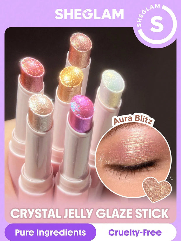 SHEGLAM Crystal Jelly Glaze Stick Multi-Use Single Eyeshadow Stick Glitter Shimmer
