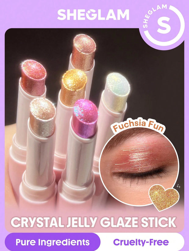 SHEGLAM Crystal Jelly Glaze Stick Multi-Use Single Eyeshadow Stick Glitter Shimmer