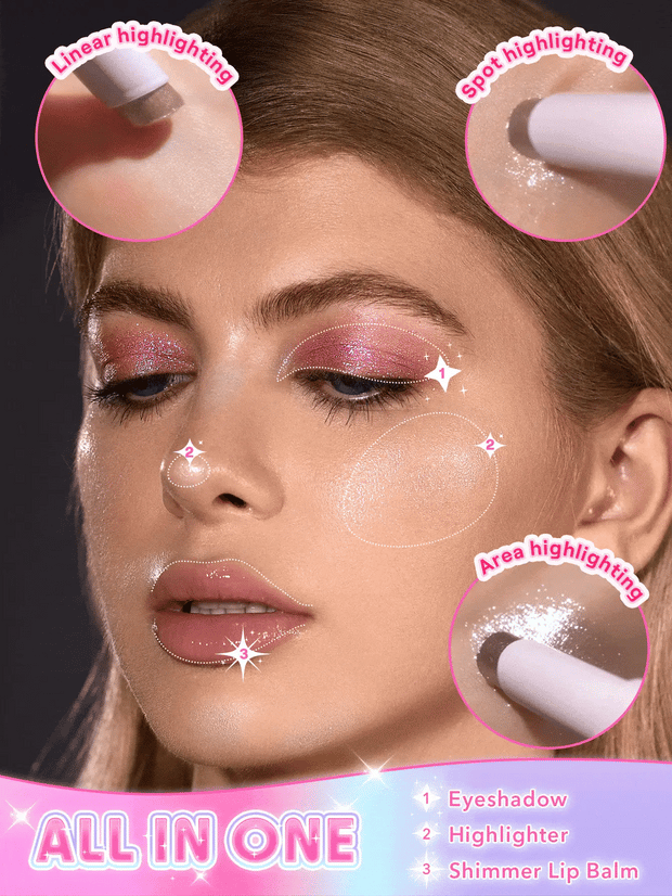 SHEGLAM Crystal Jelly Glaze Stick Multi-Use Single Eyeshadow Stick Glitter Shimmer