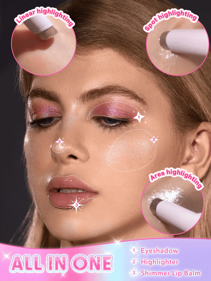 SHEGLAM Crystal Jelly Glaze Stick Multi-Use Single Eyeshadow Stick Glitter Shimmer