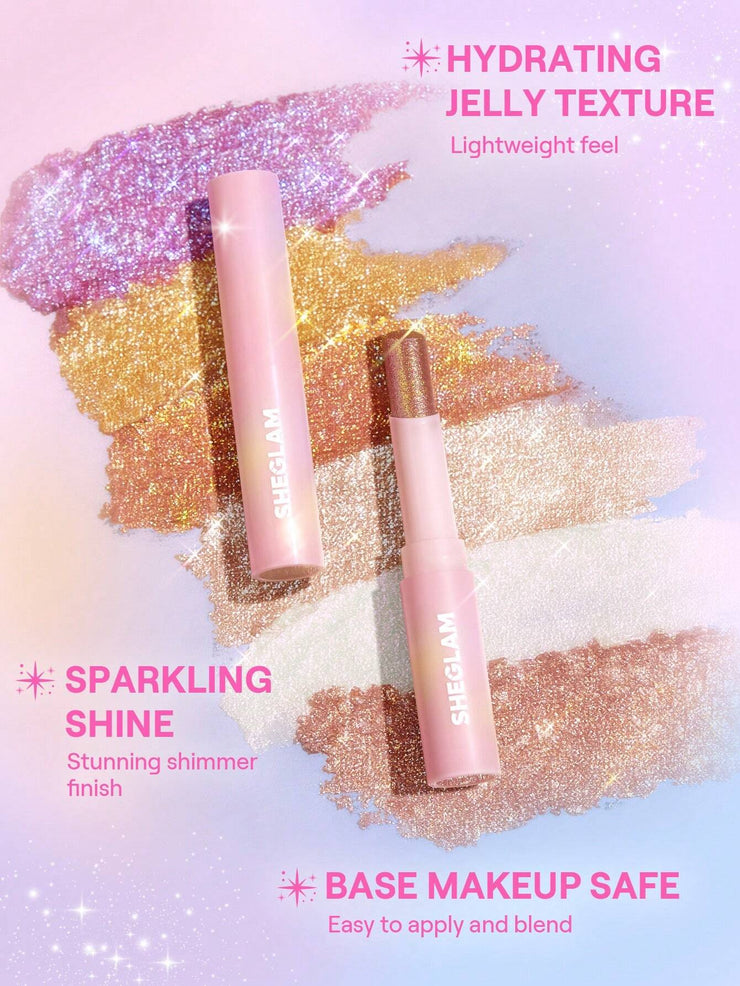 SHEGLAM Crystal Jelly Glaze Stick Multi-Use Single Eyeshadow Stick Glitter Shimmer
