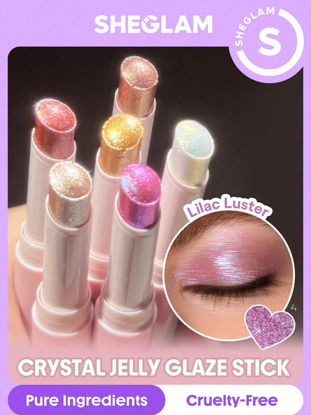 SHEGLAM Crystal Jelly Glaze Stick Multi-Use Single Eyeshadow Stick Glitter Shimmer
