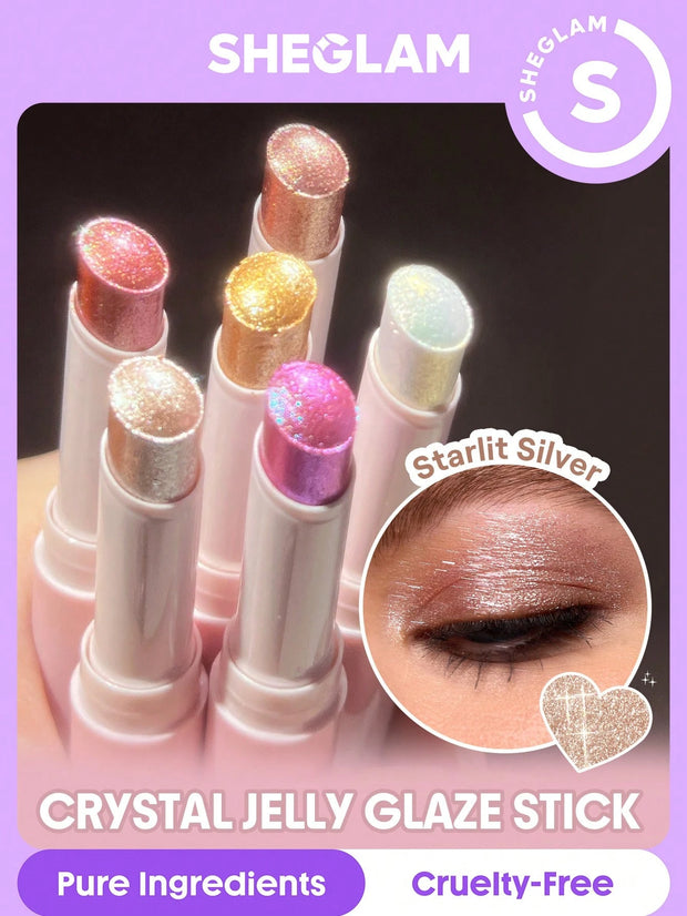 SHEGLAM Crystal Jelly Glaze Stick Multi-Use Single Eyeshadow Stick Glitter Shimmer