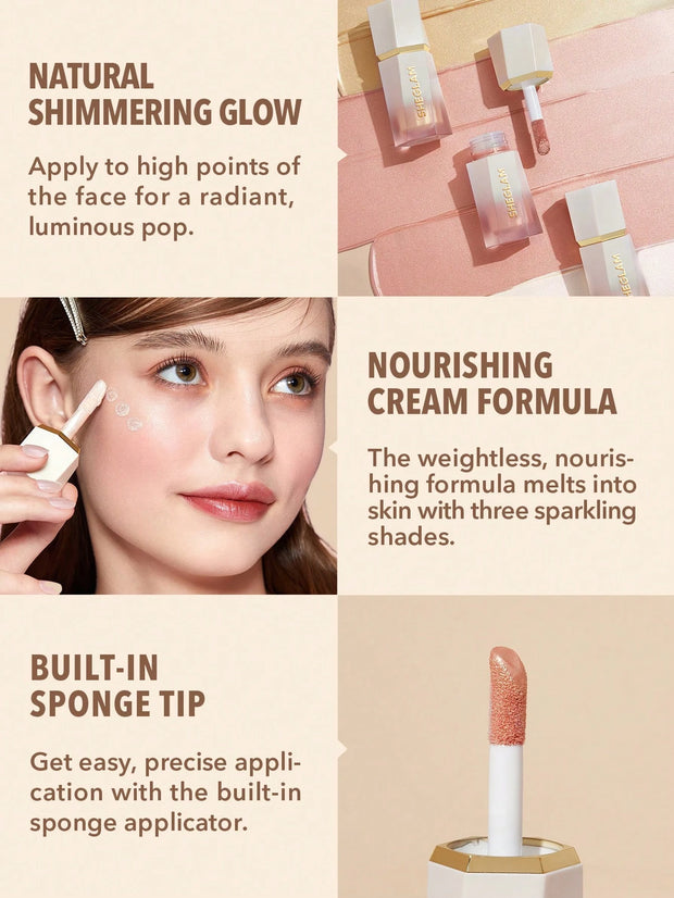 SHEGLAM Glow Bloom Liquid Highlighter-Vanilla Frost Gel Cream Highlighter Shimmer