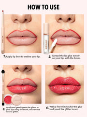 SHEGLAM Lip Dazzler Glitter Kit-Center Stage Long-Lasting Glitter Lip Gloss