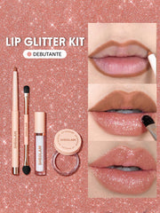 SHEGLAM Lip Dazzler Glitter Kit-Center Stage Long-Lasting Glitter Lip Gloss