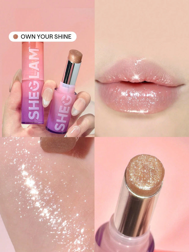 SHEGLAM Mirror Kiss High-Shine Lipstick 12 Colors High Gloss Shine Glitter Lipstick