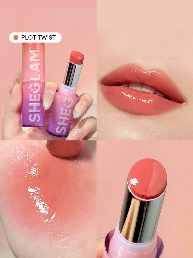 SHEGLAM Mirror Kiss High-Shine Lipstick 12 Colors High Gloss Shine Glitter Lipstick