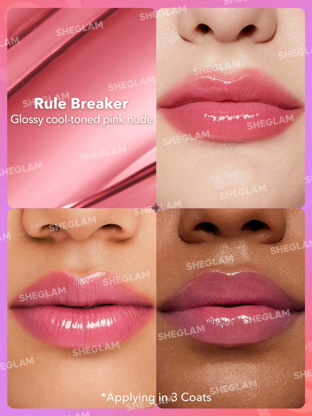 SHEGLAM Mirror Kiss High-Shine Lipstick 12 Colors High Gloss Shine Glitter Lipstick