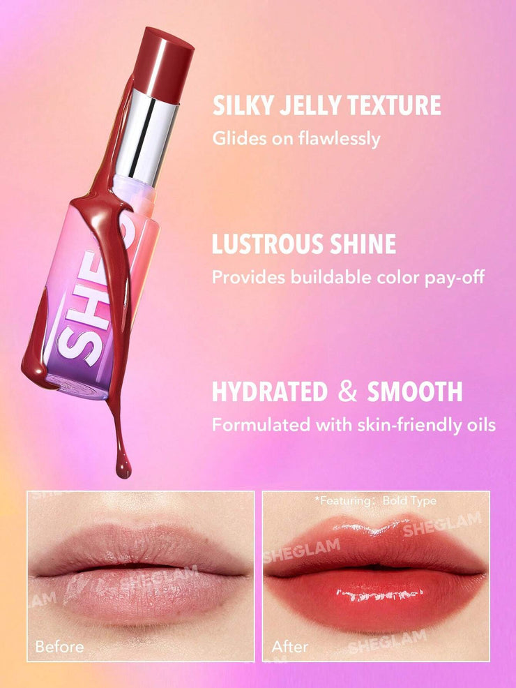 SHEGLAM Mirror Kiss High-Shine Lipstick 12 Colors High Gloss Shine Glitter Lipstick