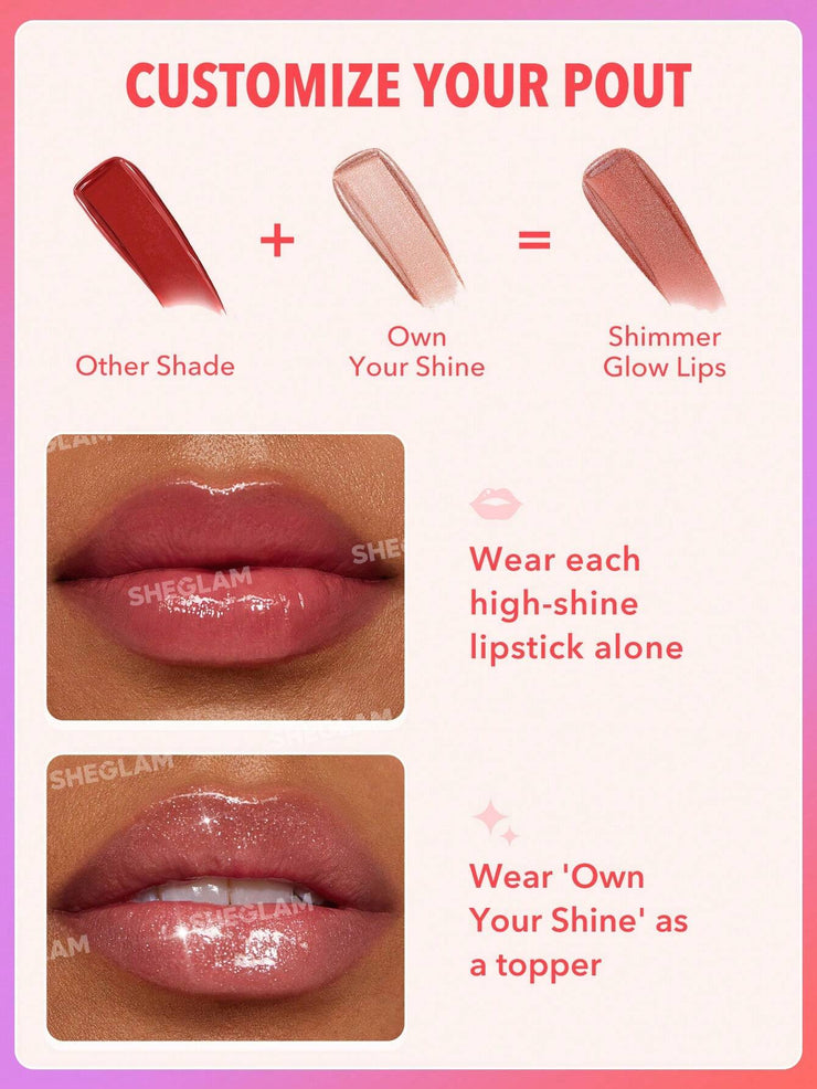 SHEGLAM Mirror Kiss High-Shine Lipstick 12 Colors High Gloss Shine Glitter Lipstick