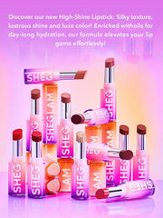 SHEGLAM Mirror Kiss High-Shine Lipstick 12 Colors High Gloss Shine Glitter Lipstick