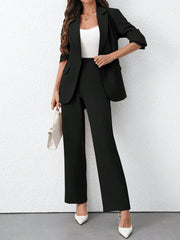 SHEIN Clasi Women's Casual Suit Jacket + Pants Set, Minimalist Fashion For Daily Wear