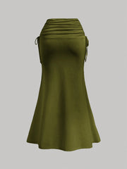 SHEIN MOD Van Gogh Oil Painting Vintage Fish Tail Design Knitted Skirt For Women