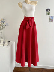 SHEIN Privé 2pcs/Set Women Asymmetrical Neck Top And Oversized A-Line Skirt