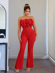 SHEIN SXY Jiri Clothing Women's Jumpsuit With Ruffle, Lace