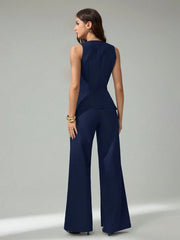 SHEIN Tall 2pcs Women Sleeveless Cardigan Vest And Casual Pants Set