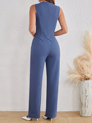 SHEIN Tall Ladies' Fashionable Solid Color Slim Fit Summer Suit Set