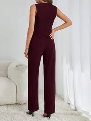SHEIN Tall Ladies' Fashionable Solid Color Slim Fit Summer Suit Set